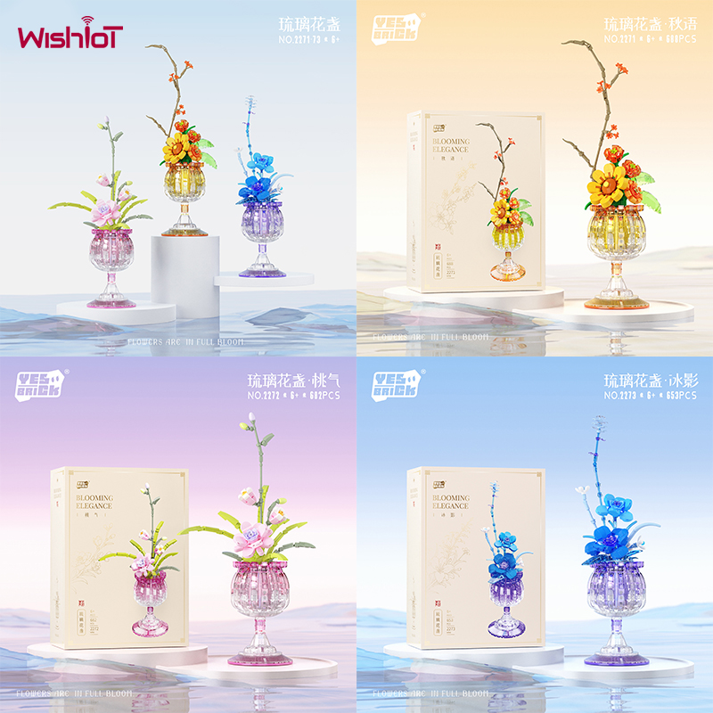 Plant Parent Pot - Simulation Sunflower Orchid Stemmed Glass Building