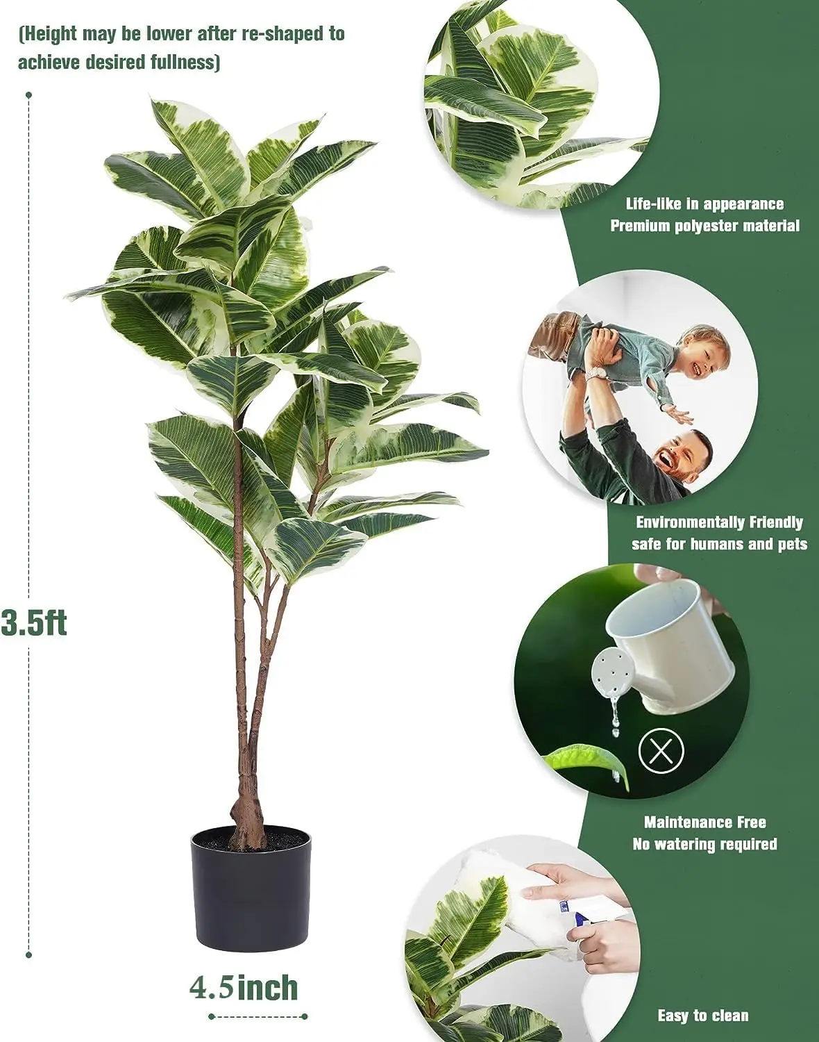 Artificial Rubber Tree Ficus P - Rubber Plant Ficus avis et prix